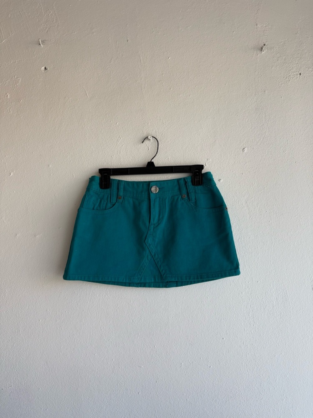 Roxy‎ Turquoise Mini Skirt Women's Size 3 Low Rise Stretch Cotton Blend Teal